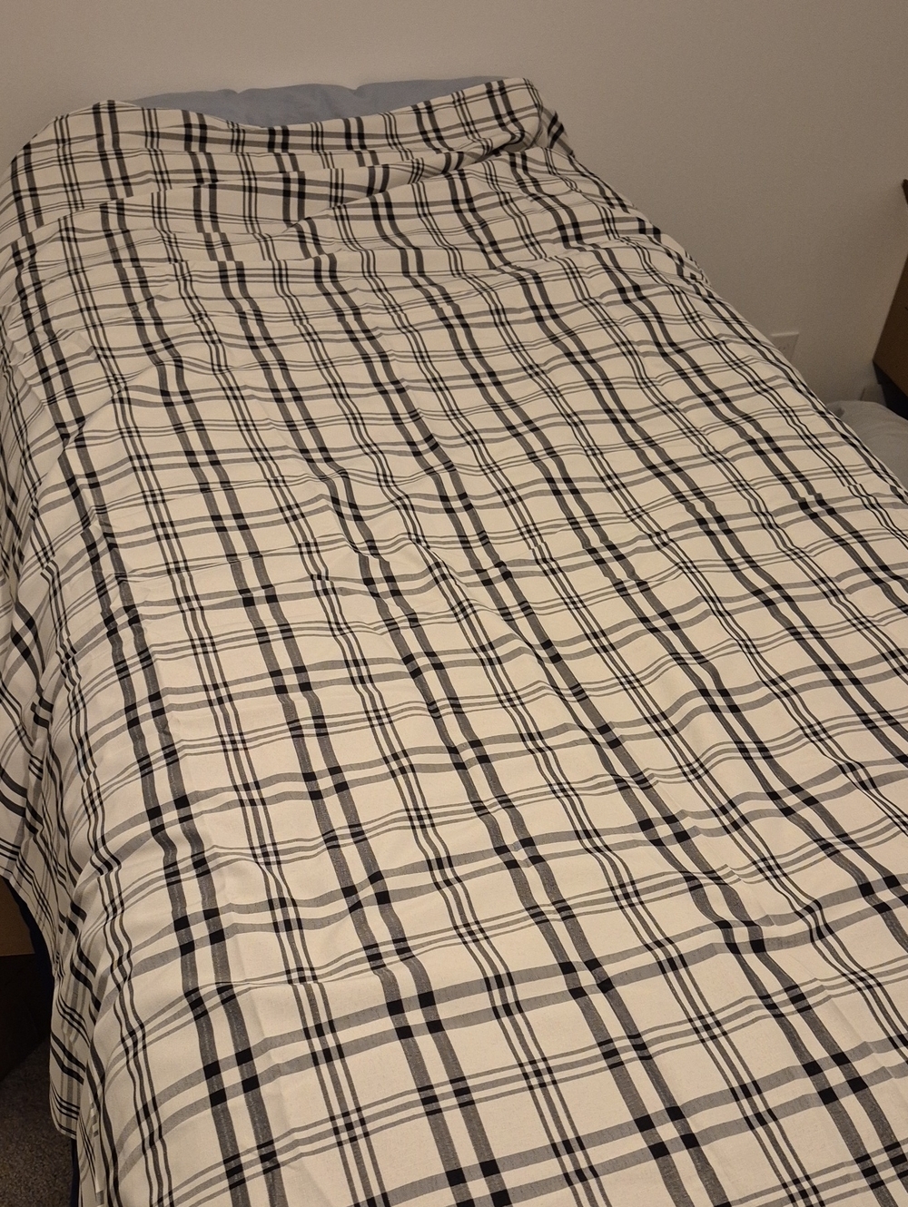 Classic Plaid Duvet Cover - Black and White
